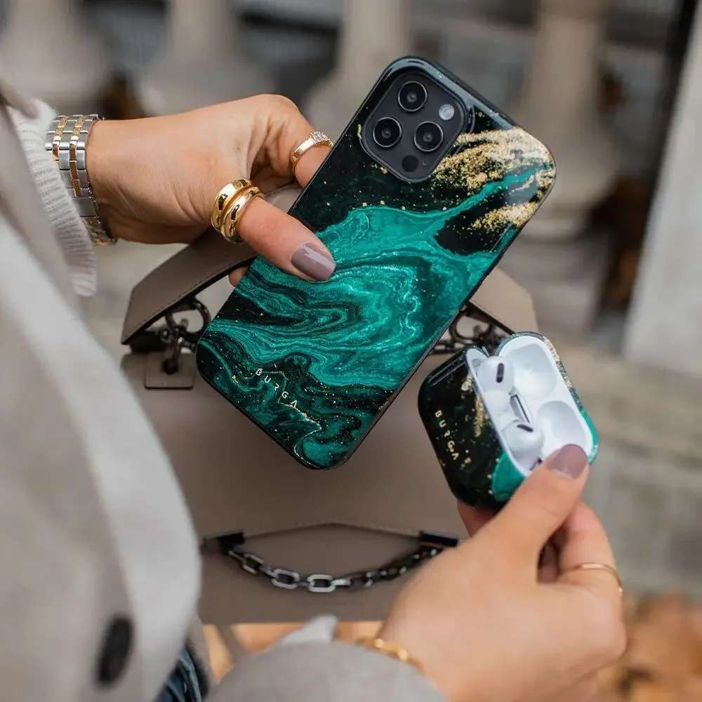 NIB BURGA Emerald Pool Tough Case for iPhone 15 Plus Green Marble